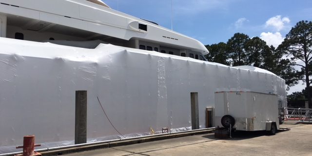 yacht painting job by Newmil Marine. We serve Fort Lauderdale, West Palm and Savannah, Georgia