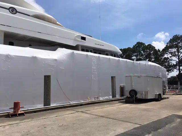 yacht painting job by Newmil Marine. We serve Fort Lauderdale, West Palm and Savannah, Georgia